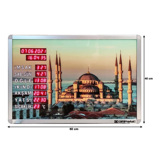 Ezan Okuyan Saat Sultan Ahmet Camii Baskılı 60x40 Cm